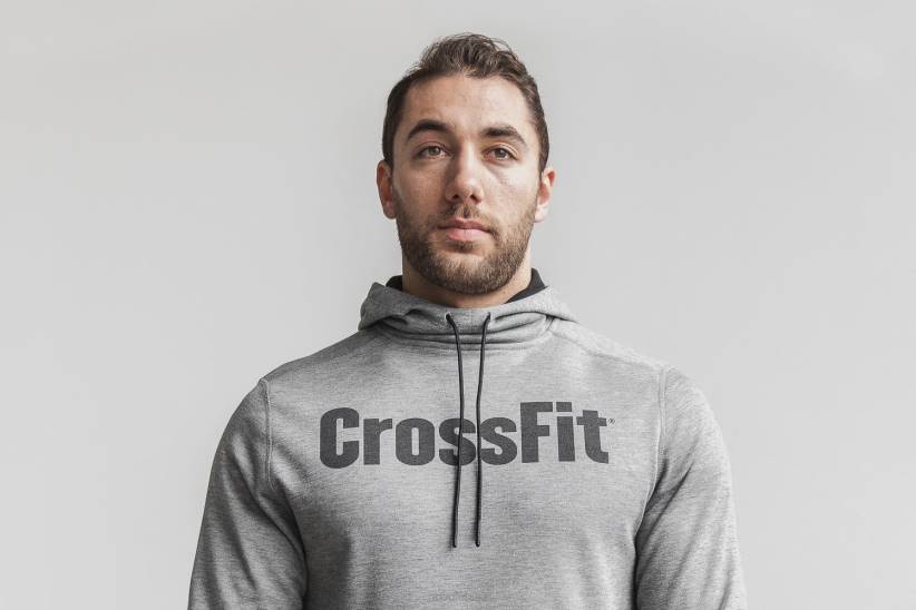 NOBULL 80NJ929felpa con cappuccio crossfit da uomo grigia