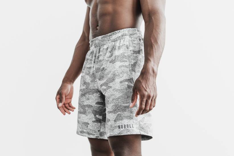 NOBULL 80NJ950pantaloncini da uomo in maglia leggera 9 (camo) bianchi