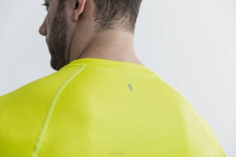 NOBULL 80NJ968maglietta da uomo a maniche lunghe testurizzata leggera (neon camo) gialla