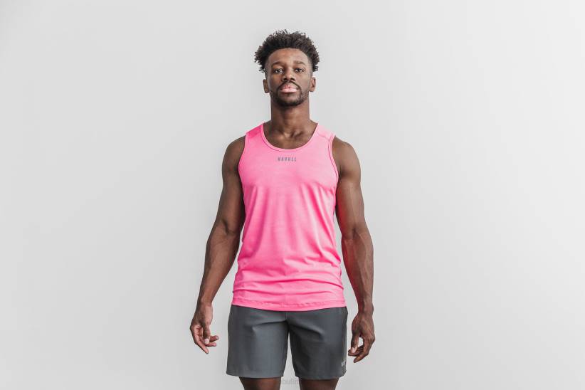 NOBULL 80NJ976canotta strutturata leggera da uomo (neon camo) rosa