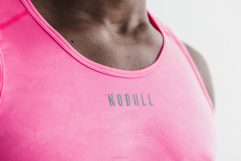 NOBULL 80NJ976canotta strutturata leggera da uomo (neon camo) rosa
