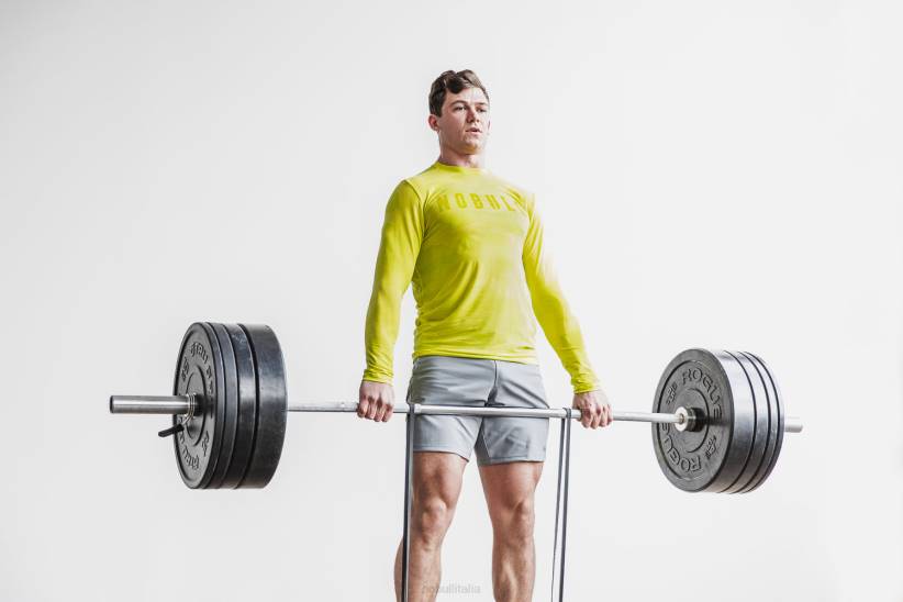 NOBULL 80NJ992maglietta a maniche lunghe da uomo (neon camo) gialla