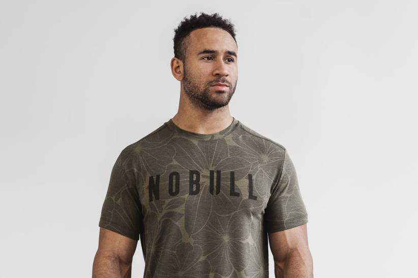 NOBULL 80NJ594maglietta da uomo (ibisco) militare