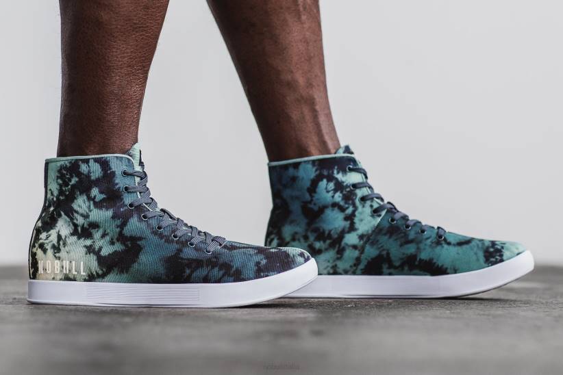 NOBULL 80NJ125scarpe da ginnastica alte da uomo in tela verde acqua