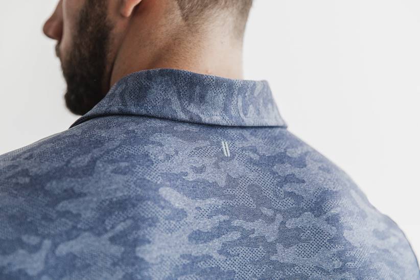 NOBULL 80NJ577polo testurizzata leggera da uomo (mimetica) blu scuro