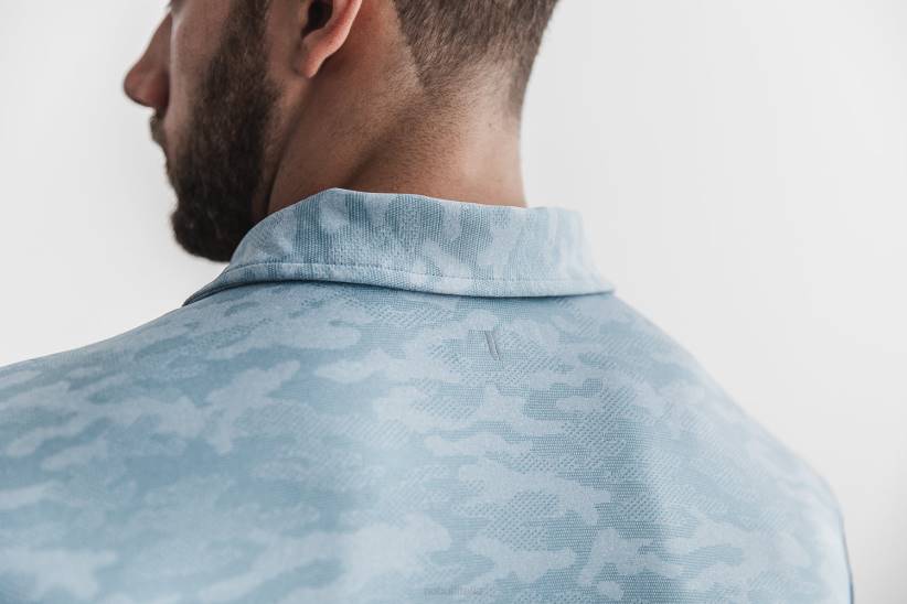 NOBULL 80NJ579polo da uomo leggera testurizzata (mimetica) color ardesia